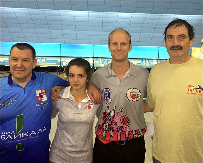 Первая четверка пятого этапа любительской серии по боулингу Самокат OPEN 2014
